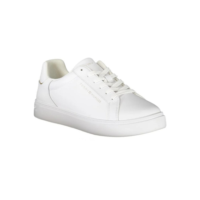 Tommy Hilfiger Polyester sneaker Tommy Hilfiger Leren Court Sneaker Met Metallic Logo large