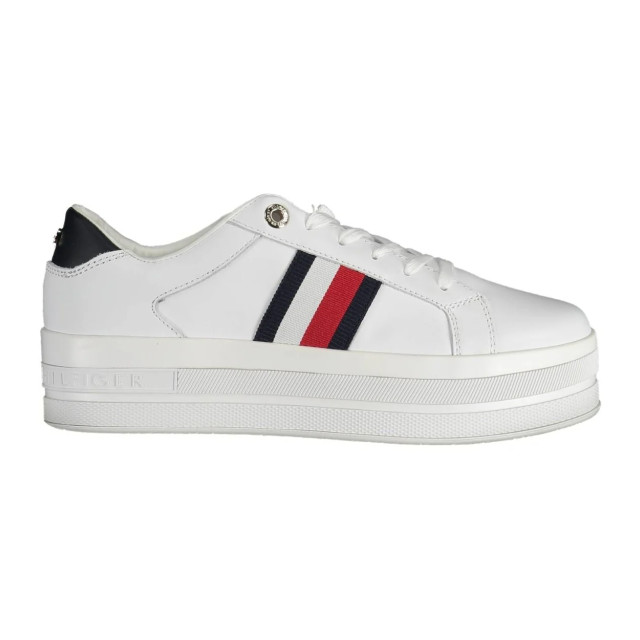 Tommy Hilfiger Slanke te sneakers met milieubewuste uitstraling Tommy Hilfiger Slanke witte sneakers met milieubewuste uitstraling large