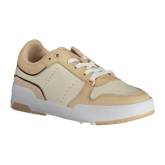 Tommy Hilfiger Slanke sneakers met logoaccent Tommy Hilfiger Slanke beige sneakers met logoaccent large