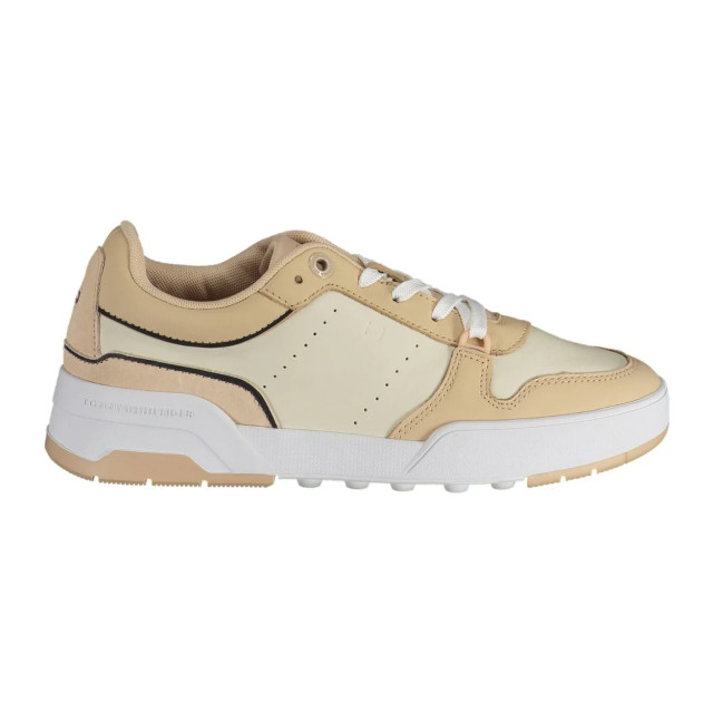 Tommy Hilfiger Slanke sneakers met logoaccent Tommy Hilfiger Slanke beige sneakers met logoaccent large