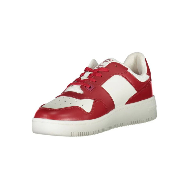 Tommy Hilfiger Leren heren sneaker Tommy Hilfiger roze leren heren Retro Basket sneaker large