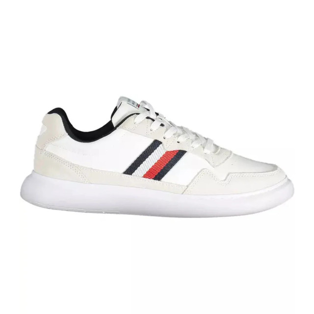 Tommy Hilfiger Strakke te sneakers met contrasterende accenten Tommy Hilfiger Strakke witte sneakers met contrasterende accenten large