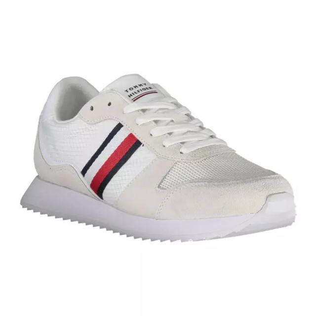 Tommy Hilfiger Eco-conscious te sneakers met logoaccent Tommy Hilfiger Eco-Conscious witte sneakers met logoaccent large