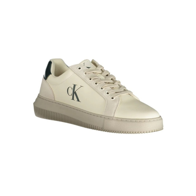 Calvin Klein Te polyester sneaker Calvin Klein Jeans Authentic Sneakers met dikke cupzool in gebroken wit large