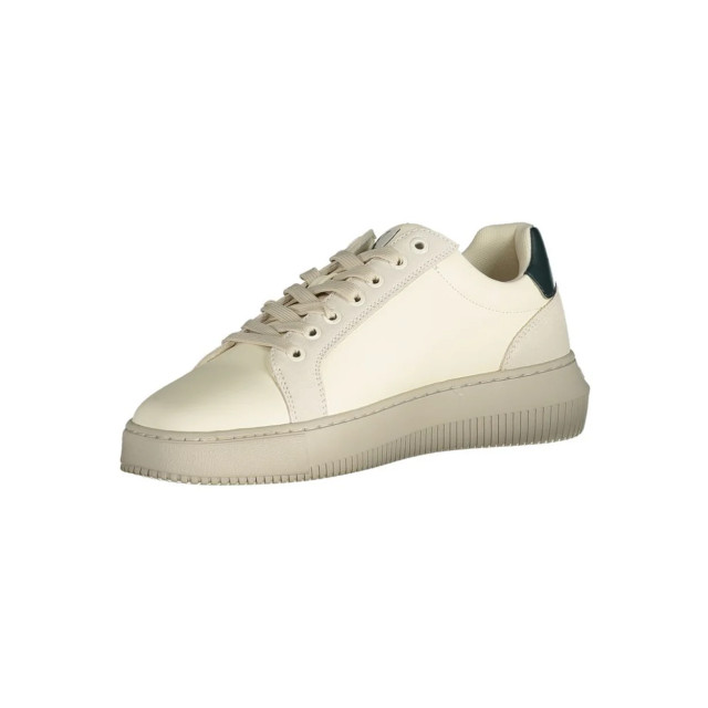 Calvin Klein Te polyester sneaker Calvin Klein Jeans Authentic Sneakers met dikke cupzool in gebroken wit large