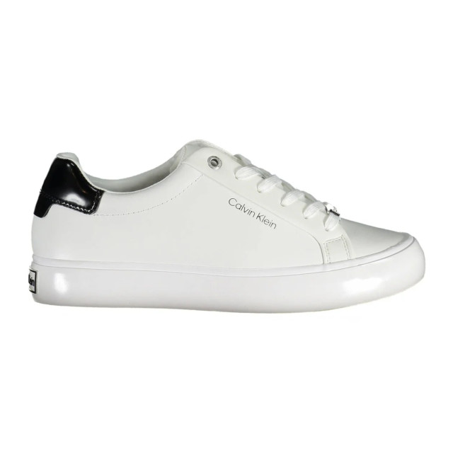 Calvin Klein Te contrasterende sneakers met veters Calvin Klein Witte Contrasterende Sneakers Met Veters large