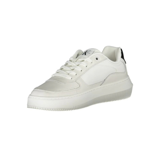 Calvin Klein Te sneaker met contrastdetail Calvin Klein Witte Sneaker Met Contrastdetail large