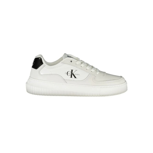 Calvin Klein Te sneaker met contrastdetail Calvin Klein Witte Sneaker Met Contrastdetail large