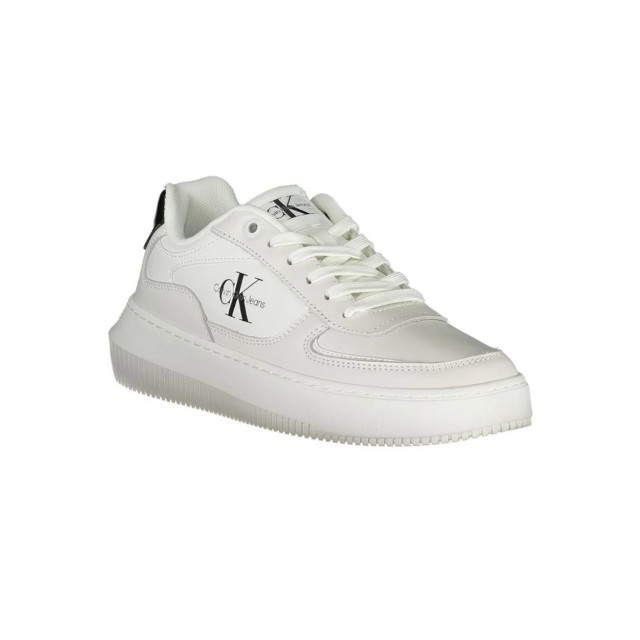 Calvin Klein Te sneaker met contrastdetail Calvin Klein Witte Sneaker Met Contrastdetail large