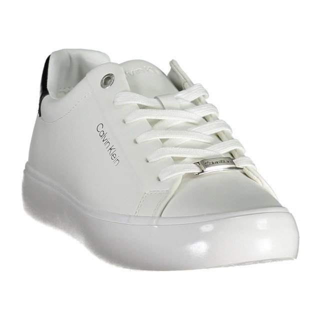 Calvin Klein Te contrasterende sneakers met veters Calvin Klein Witte Contrasterende Sneakers Met Veters large