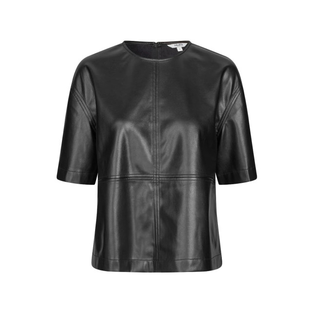 mbyM E top driekwart mouw emir Zwarte vegan leather top met driekwart mouw Emir  large