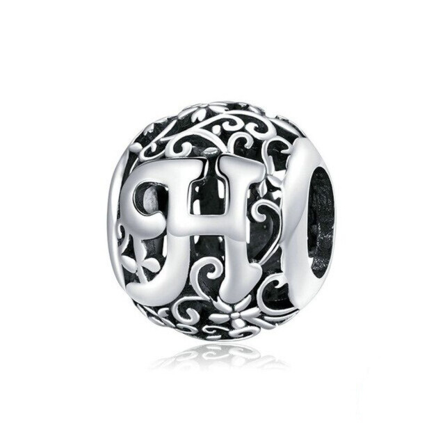Mijn bedels Alfabet bedel romantisch letter h MB1798-H|one size large
