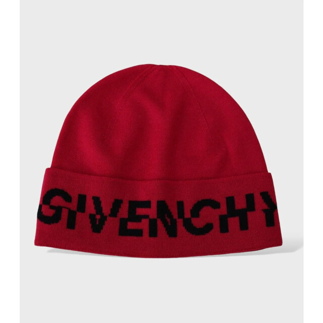 Givenchy Wollen muts unisex Givenchy Rood Wollen Logo Muts Unisex large