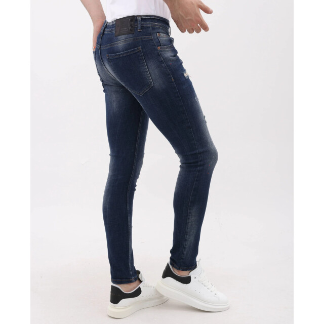 Mario Morato Spijkerbroek slim fit met verfspatten mm MM-S-1979/105 large