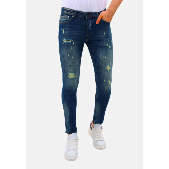 Mario Morato Spijkerbroek met gaten slim fit stretch mm MM-S-1979/102 large