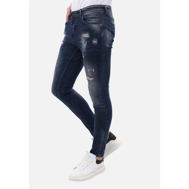 Mario Morato Spijkerbroek slim fit met verfspatten mm MM-S-1979/105 large