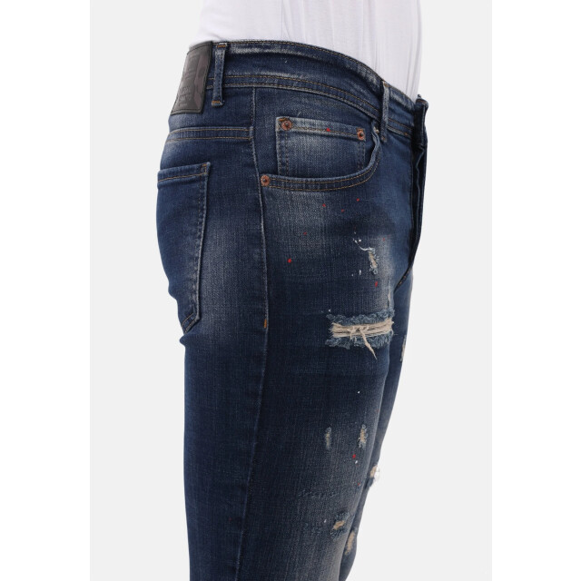 Mario Morato Spijkerbroek slim fit met verfspatten mm MM-S-1979/105 large