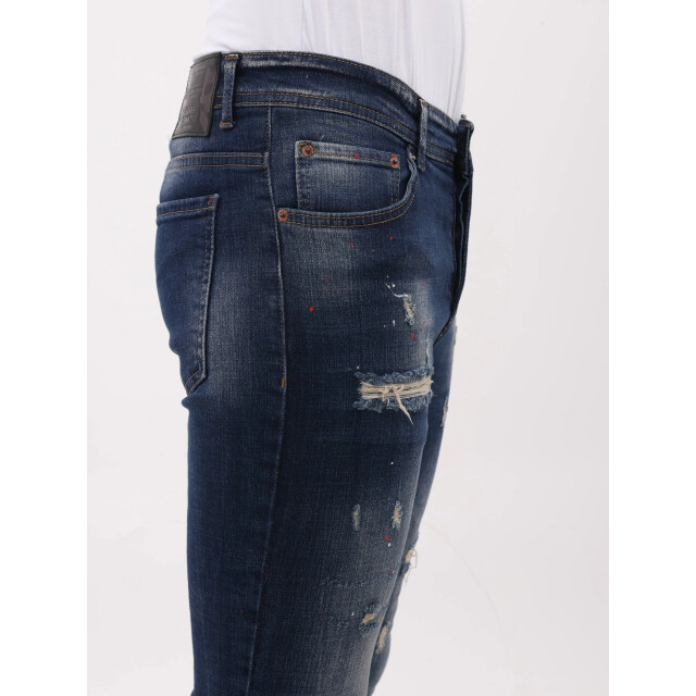 Mario Morato Spijkerbroek slim fit met verfspatten mm MM-S-1979/105 large