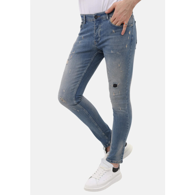 Mario Morato Sim fit stretch jeans met scheuren mm MM-S-1979/104 large