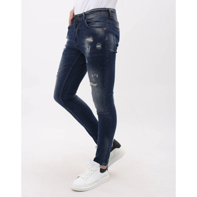 Mario Morato Spijkerbroek slim fit met verfspatten mm MM-S-1979/105 large