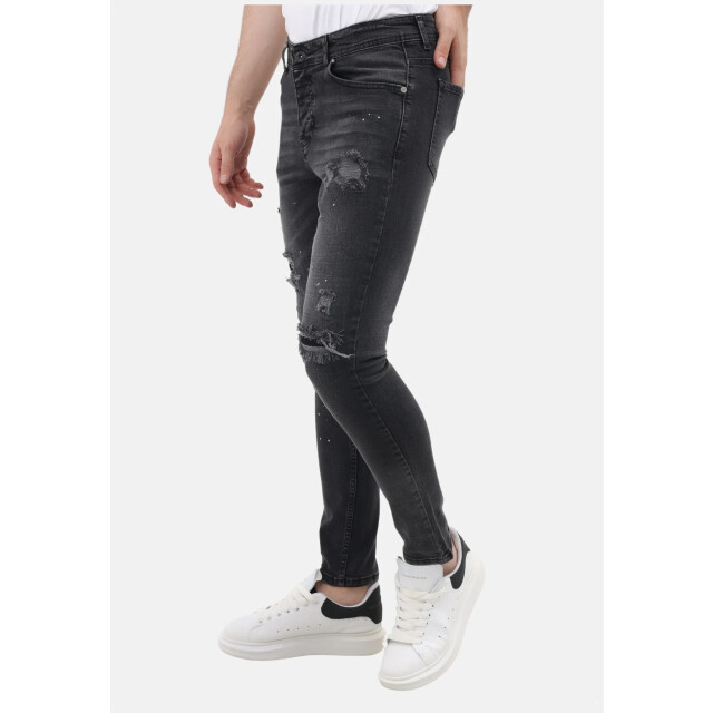 Mario Morato Spijkerbroek slim fit jeans met verfspatten mm MM-S-1979/114 large