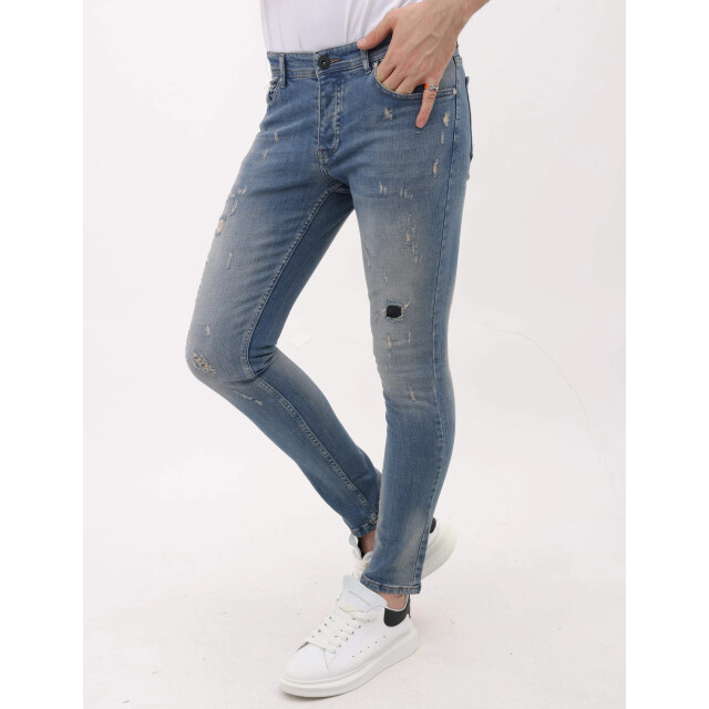 Mario Morato Sim fit stretch jeans met scheuren mm MM-S-1979/104 large