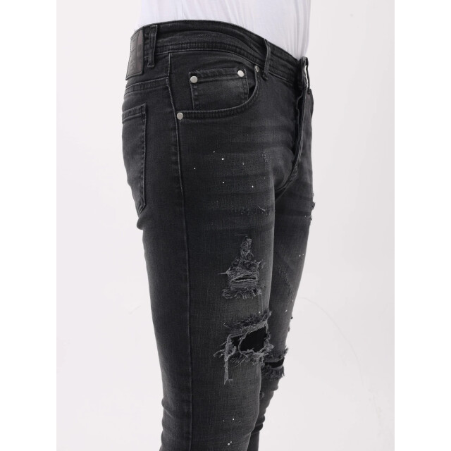 Mario Morato Spijkerbroek slim fit jeans met verfspatten mm MM-S-1979/114 large