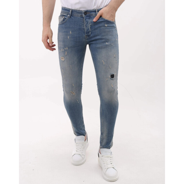 Mario Morato Sim fit stretch jeans met scheuren mm MM-S-1979/104 large