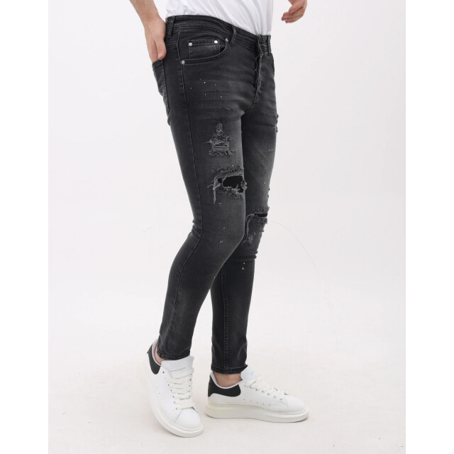 Mario Morato Spijkerbroek slim fit jeans met verfspatten mm MM-S-1979/114 large