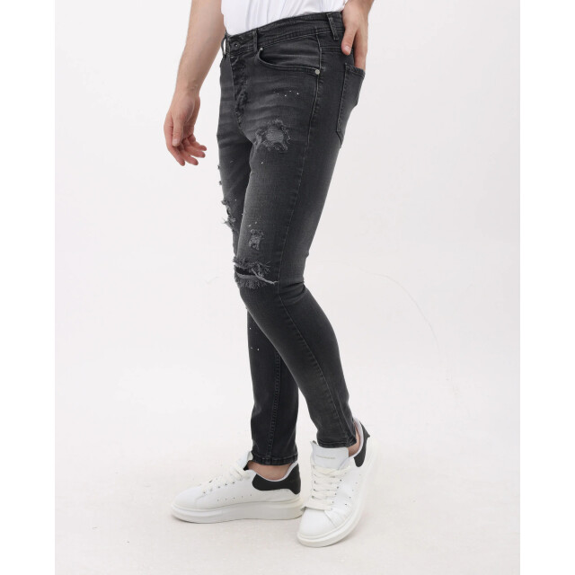 Mario Morato Spijkerbroek slim fit jeans met verfspatten mm MM-S-1979/114 large
