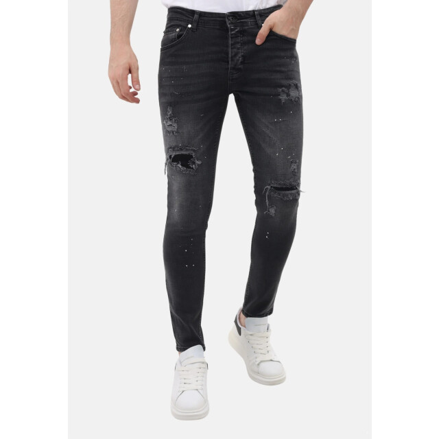 Mario Morato Spijkerbroek slim fit jeans met verfspatten mm MM-S-1979/114 large