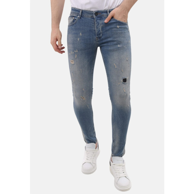 Mario Morato Sim fit stretch jeans met scheuren mm MM-S-1979/104 large