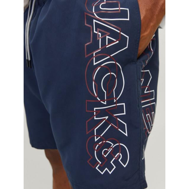 Jack & Jones Jongens zwemshort jpstfiji double logo effen donker 12253748-Donkerblauw large