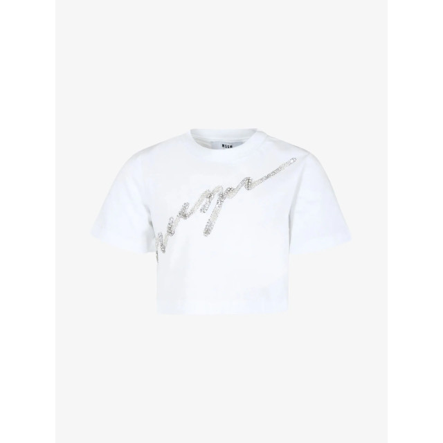 Msgm Meisjes shirt crop wit F4MSJGTH116-001 large