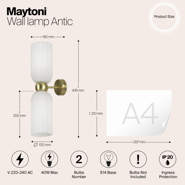 Maytoni wandlamp antic - Ø10 2993557 large