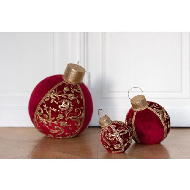 J-Line bal decoratief patroon polyfoam/textiel /goud medium 28x28x35cm 3002437 large