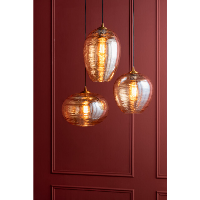 Leitmotiv hanglamp glamour globe amber 2844904 large