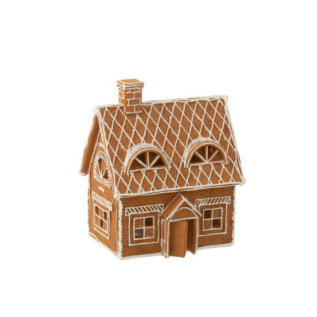 J-Line huis peperkoek rechthoek led poly large 18.5x14x22cm 3001569 large