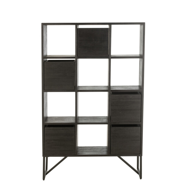 J-Line kast met lades gerecycleerd teak 100x30x158cm 3001936 large