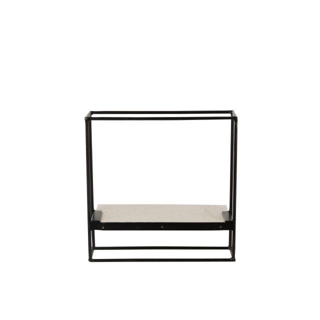 J-Line muurrek 1plank ijzer/marmer zwart/ small 15.5x35x35cm 3000040 large