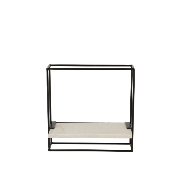 J-Line muurrek 1plank ijzer/marmer zwart/ small 15.5x35x35cm 3000040 large