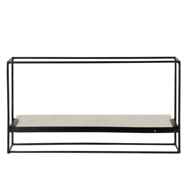 J-Line muurrek 1plank ijzer/marmer zwart/ large 15.5x65x35cm 3000042 large