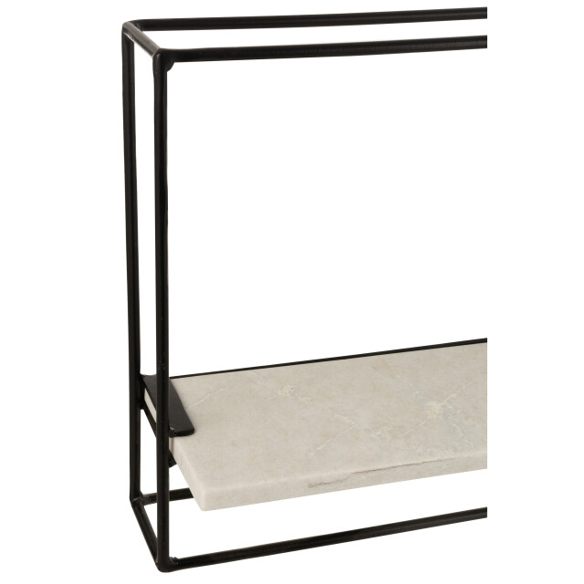 J-Line muurrek 1plank ijzer/marmer zwart/ large 15.5x65x35cm 3000042 large