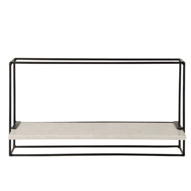 J-Line muurrek 1plank ijzer/marmer zwart/ large 15.5x65x35cm 3000042 large