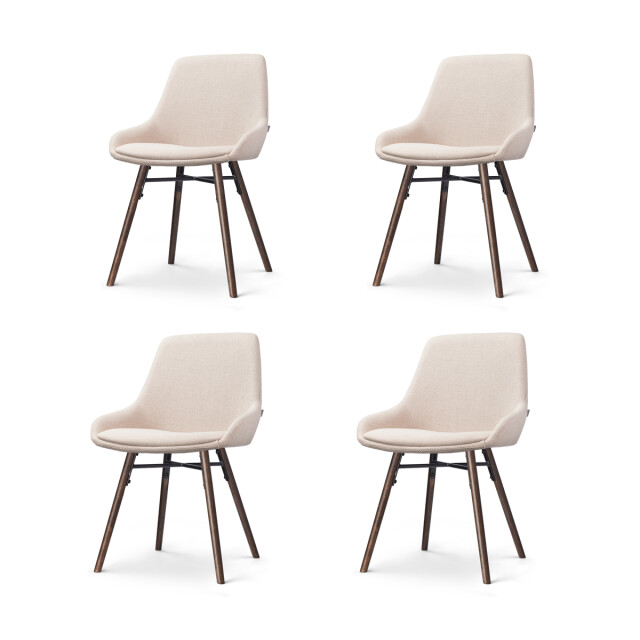 Nolon Nena-isa eetkamerstoel walnoot houten onderstel set van 4 2994711 large