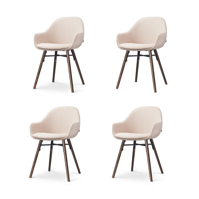 Nolon Nena-mae eetkamerstoel walnoot houten onderstel set van 4 2994714 large