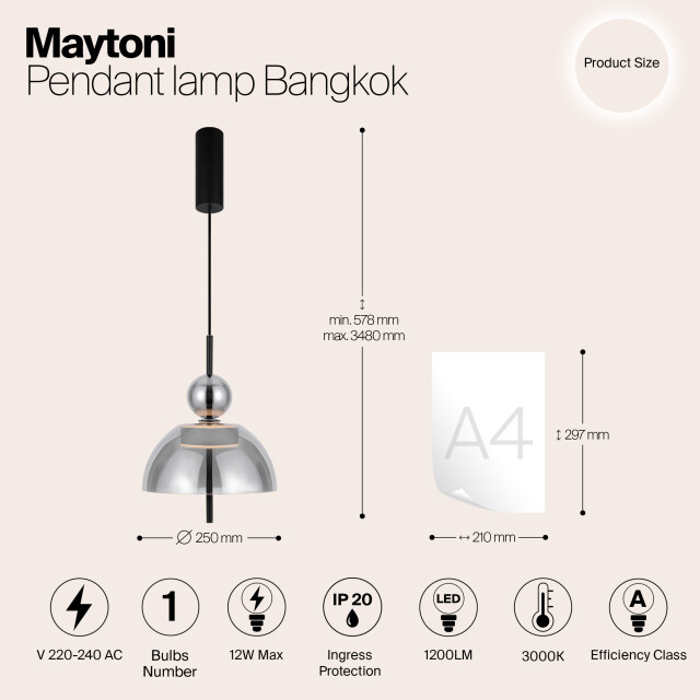 Maytoni hanglamp bangkok - Ø25 2993379 large