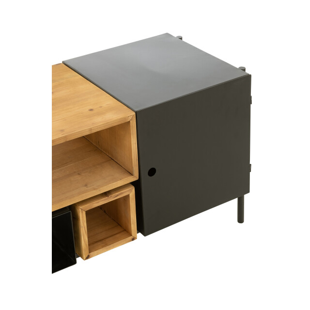 J-Line tv meubel tina hout/ijzer /naturel 160x40x50cm 3013868 large