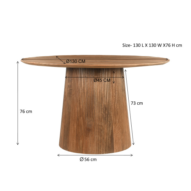 Livingfurn eetkamertafel salvator 130cm mangohout 2630740 large