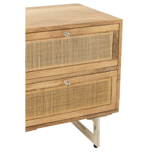 J-Line nachtkast rattan mangohout 50x40x55cm 3013831 large